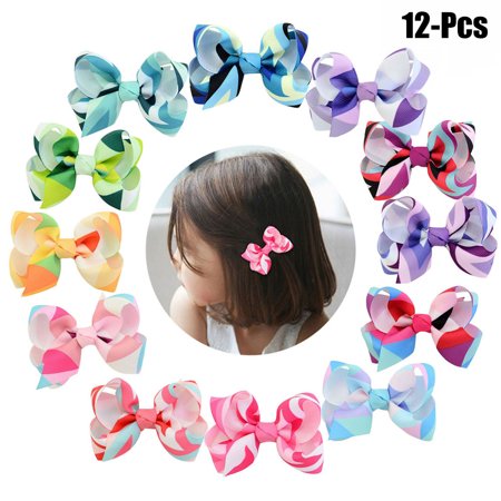 Justdolife 12pcs Hair Barrettes Justdolife Grosgrain Ribbon