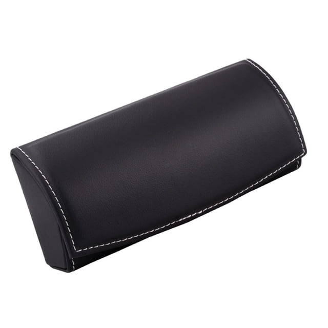 Cateissary Caja de almacenamiento de gafas, estuche organizador multifunción, adorno artesanal, contenedor de gafas de sol de cuero resistente al Almacenamiento y organización del hogar Negro