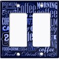 thumbnail image 2 of Metal Light Switch Wall Plate Outlet Cover (Coffee Shop Cafe Restaurant Sign Blue White - Double Rocker), 2 of 2