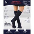 thumbnail image 3 of HUGH UGOLI Knee High Cotton Socks for Kids Girls Boys & Toddlers, Long School Uniform Socks, Soft & Comfortable,Navy Blue, 9-11 Years Old, 8 Pairs, 3 of 5