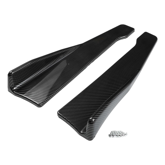 Kit de difusor divisor de rocker exterior Unique Bargains para automóvil de 48 cm/18.9 in, patrón de fibra de carbono negro universal