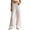 White, variant on Linen Pants Women Spring Summer Elastic High Waist Wide Leg Loose Fit Flowy Palazzo Beach Pants Trousers
