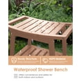 thumbnail image 3 of 21.8"W Shower Bench, HDPE Waterproof Bathroom Benches w/ Storage & Handles, Seat Stool for Indoor Outdoor Use, Weight Capacity 350 lbs, 3 of 8