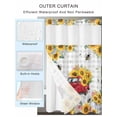 thumbnail image 2 of No Hook Cloth Fabric Shower Curtain with Snap in Liner, Spring Sunflowers Waterproof Shower Curtains Set with See Through Top Window, Car Bee Farmhouse Pastoral Rustic Bath Curtains Shower 72"x72", 2 of 6