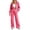 A1_Hot Pink, variant on Women 2 Piece Sweatsuits Long Sleeve Zip Up Cropped Hoodie Drawstring Elastic Waisted Wide Leg Sweatpants Dressy Casual Suits Fall Oversized Fashion Sets Workout Tracksuits Wine S