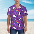 thumbnail image 2 of Rateoe Rainbow Lgbt Penguin Pattern Men’s Hawaiian Shirt – Short Sleeve Button-Down Tropical Beach Shirt, Lightweight & Breathable Casual Aloha Shirt with Pocket,XX-Large, 2 of 7