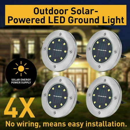 

4pcs 8LED Solar Power Ground Lights Floor Decking Outdoor Garden Lawn Path Lamp