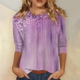 thumbnail image 2 of Valentines Day Gifts for Her Three Quarter Sleeve Cool Beach Tops for Women Plus, 2 of 5