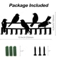 thumbnail image 3 of 1 Set Iron Wall Mounted Hook Hangers 10-Hook Decorative Organizer Rack for Bag Clothes Key Scarf Hanging Holder with Screws Black Bird 106x250mm, 3 of 7