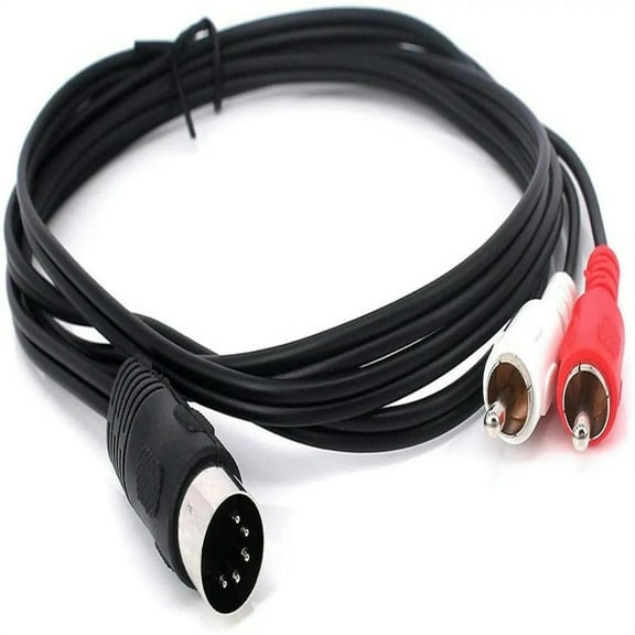Din 5 Pin to RCA Cable 5-Pin Din Male Plug to 2-RCA Male Audio Adapter Cable Electrophonic