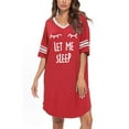 thumbnail image 2 of Auburet Sleep Shirts for Women Soft Modal Novelty Night Shirts V Neck Loose Nightgowns Cute Printed Sleepwear, 2 of 4
