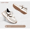 thumbnail image 6 of LUCKY STEP Womens Retro Platform Sneakers Classic Comfortable Casual Shoes,Grey&Leopard, 6 of 11