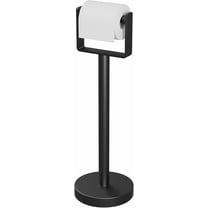 Freestanding Toilet Paper Holder - Matte Black 200UP, Stainless Steel, Weighted Base Floor Tissue Stand for Bathroom