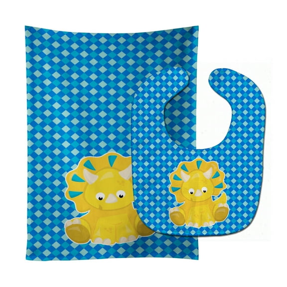 Triceratops Dinosaur Baby Bib and Burp Cloth