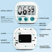 1Piece Multi-Function Electronic Timer, Kitchen Timer, Stopwatch Count Up and Down,Management Timer, Suitable for Kitchen, Study, Work, Exercise Training, Outdoor Activities(White)