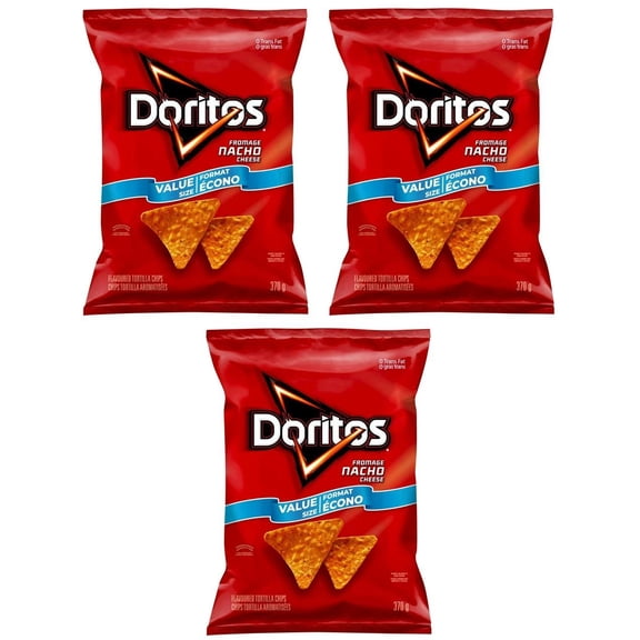 Doritos Nacho Cheese Tortilla Chips, 400g (3 Pack)