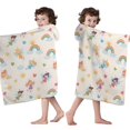 thumbnail image 4 of Pastel Fairy Rainbow Pattern Hooded Bath Towel，50"x30" for Ages 3 To 12 Kids, Quick Dry Lightweight Soft Microfiber Hood Beach Towel Cover Up for Kids, 4 of 7