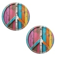 thumbnail image 6 of Colorful Rustic Peace Sign Metal Wall Art, Round Boho Inspirational Plaque for Bedroom & Living Room Decor, 6 of 7