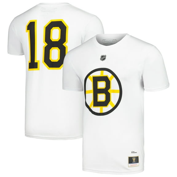 Men's Mitchell & Ness Willie O'Ree White Boston Bruins  Name & Number T-Shirt