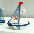 thumbnail image 4 of Yvsxxv Mini Wooden Sailboat Model, Mediterranean Style Nautical Home Decor, 4 of 6