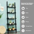 thumbnail image 7 of YYAo Bookshelf, Bookcase,Storage Flower Shelf Plant Display Shelf, 5-Tier Wall-leaning Ladder Shelf Display Rack for Plants and Books-Black, 7 of 7