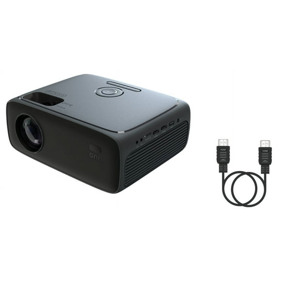 onn. 720P HD LCD Home Theater Projector with 6' HDMI Cable, Black, 100096801