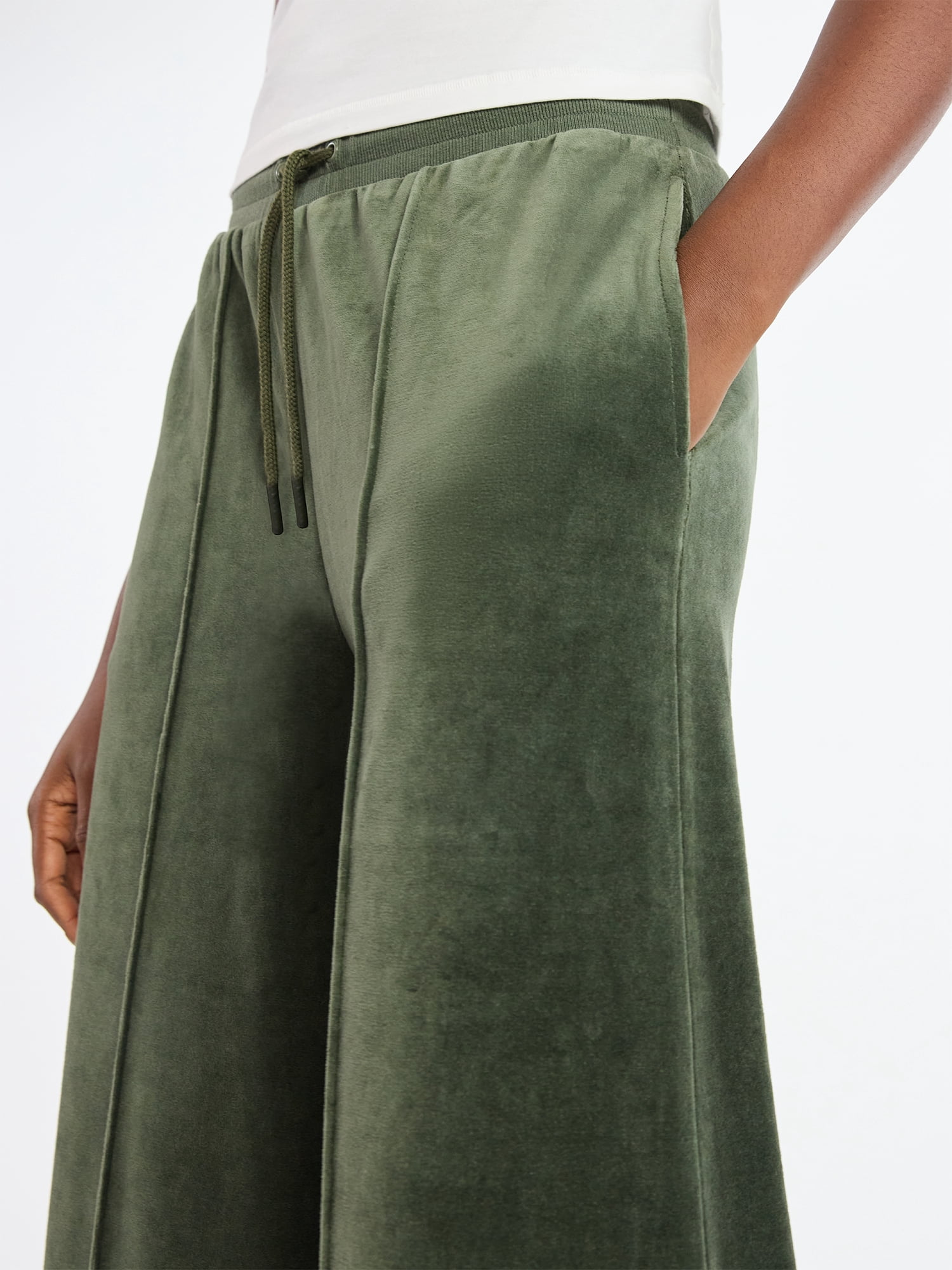 Scoop Women’s Velour Wide Leg Pants, Sizes XS-XXL