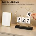 thumbnail image 4 of Perpetual Flip Calendar, Metal Art Desk Decor Calendars for Home Dorm. Durable, LED Light, Modern Design, Cozy Atmosphere, 4 of 7