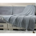 thumbnail image 2 of RAJRANG Dusty Blue Throw Blanket – 60x50 Inch Super Soft and Warm Decorative Blanket for Sofa, Couch, or Bed, Lightweight Cozy Living Room Accent Throw for All-Season Comfort, 2 of 5