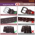 thumbnail image 6 of WHIPPY Leather Belt for Men, Mens Double Prong Casual Leather Belts for Jeans, 6 of 8
