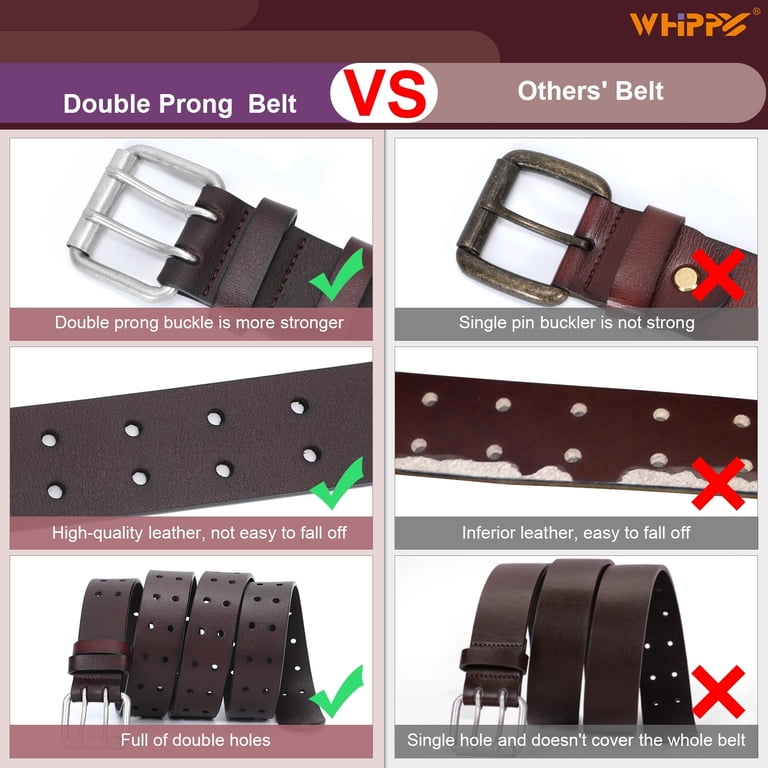 Whippy Leather Belt, Double Prong Buckle photo 5