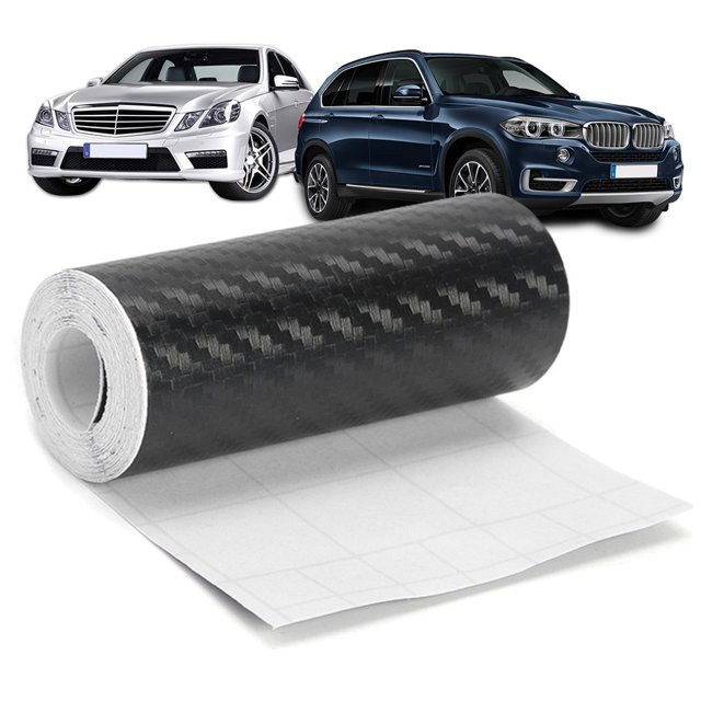 Borde Puerta Coche Cinta Antiarañazos Protector Alféizar Fibra Carbono 3D Al