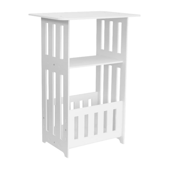 Mesa a lado 2 Estante de almacenamiento de nivel Versátil Decoración del hogar Gabinete Mesa de madera Mesa de noche de madera para la cafetería del altura 60 cm