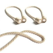 Mainstays 2-Pack Magnetic Tiebacks for Curtains, 18 Inch - Beige