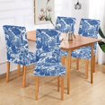 thumbnail image 2 of Yayeee 2 Pack Dining Chair Covers Stretch Parson Chairs Slipcovers Seat Protector, Blue Garden Pattern, 2 of 6
