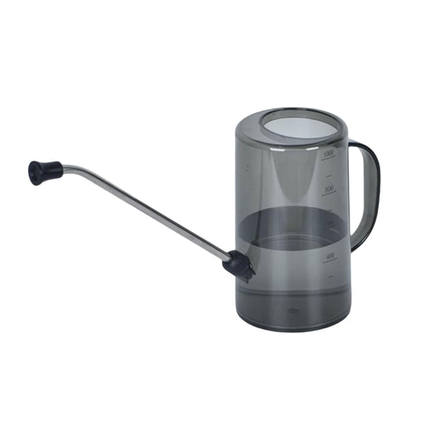 Regadera de largo de 1L con cabezal de pulverización desmontable, regadera pequeña para plantas de bonsái de jardín de oficina en casa Gris