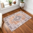 thumbnail image 3 of Well Woven Machine Washable Nile Tarifa Vintage Bohemian Medallion Floral Border Rust 2'6" x 3'9" Accent Doormat, 3 of 6
