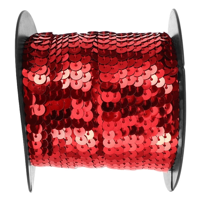 STRANDCHIC Garniture Extensible à Sequins 1 Rouleau de Ruban à Sequins Rouge PVC Vêtements Embellissement pour Artistes