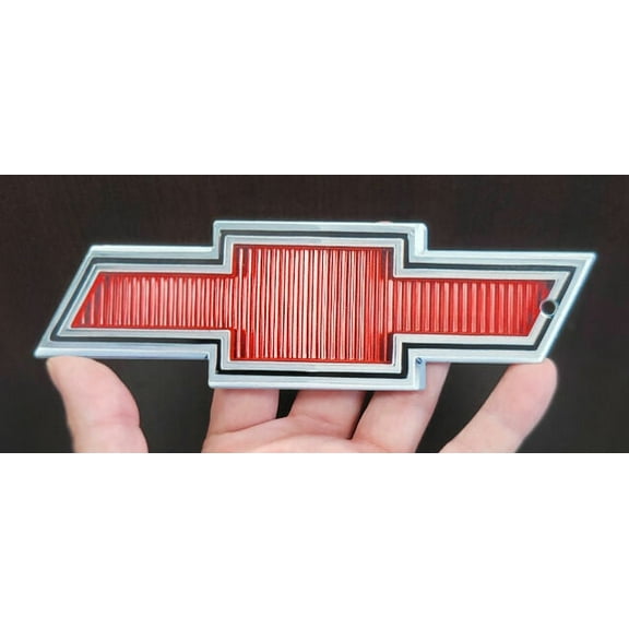 Chevy Red Bowtie Emblem Flat Steel Sign - NOT Chrome