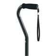 thumbnail image 3 of Carex Health Brands Offset Designer Walking Cane, Height Adjustable Cane with Wrist Strap, Latex Free Soft Cushion Handle, Supports 250lbs, Black, 3 of 3