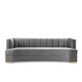 thumbnail image 5 of Modway Encompass Modern Channel Tufted Performance Velvet Sofa in Gray/Gold, 5 of 8