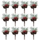 thumbnail image 1 of 12 púas de pino artificiales, ramas de pino de Navidad, púas de corona de Navidad, pequeñas ramas de conos de pino de bayas rojas artificiales, 1 of 5