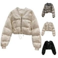 thumbnail image 4 of Otqutp Kids Sequin Jacket Winter Short Puffer Down Coat Teens Girls Glitter Shrug Lightweight Windbreaker Zip Up Outerwear, 4 of 5