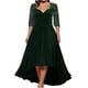 thumbnail image 2 of Puntoco Vestido De Manga Corta Con Cuello En V, Vestido Largo De Noche Con Lentejuelas Y Media Manga Con Cuello En V De Color Liso Para Mujer, Talla Grande, Verde L, 2 of 6