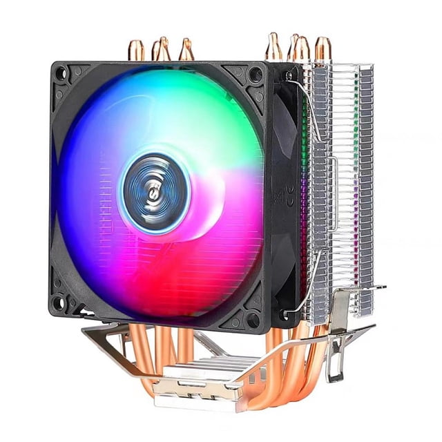 RGB CPU Cooler 4 Heat Pipe 9cm Ventilador de refrigeración Rodamientos hidráulicos Silencio para INTEL AMD Ehuebsd Para estrenar