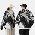 thumbnail image 4 of Balery Fluid Black White Paint Swirls Sudadera ligera de manga larga con capucha y protección solar UPF 50+ para hombre y mujer, ideal para pesca y running-Small, 4 of 7