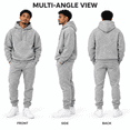 thumbnail image 4 of GINGTTO Men's Textured Sweatsuit Set, Pullover Hoodie and Joggers, 2-Piece, Gray, L, 4 of 10