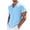 Light Blue, variant on yillto Mens Big and Tall Cotton Linen Tops Summer Loose Lightweight Breathable Short Sleeve Shirts