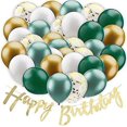 thumbnail image 1 of 60 globos YONGSHENG guirnalda de feliz cumpleaños decoración de cumpleaños oro blanco y verde, 1 of 4