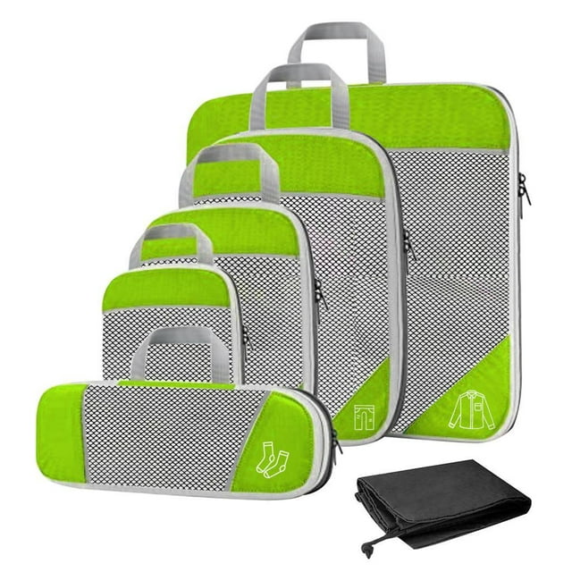 1Set Compression Packing Cubes Extensible Travel Accessories Organizers for Green 6Pcs